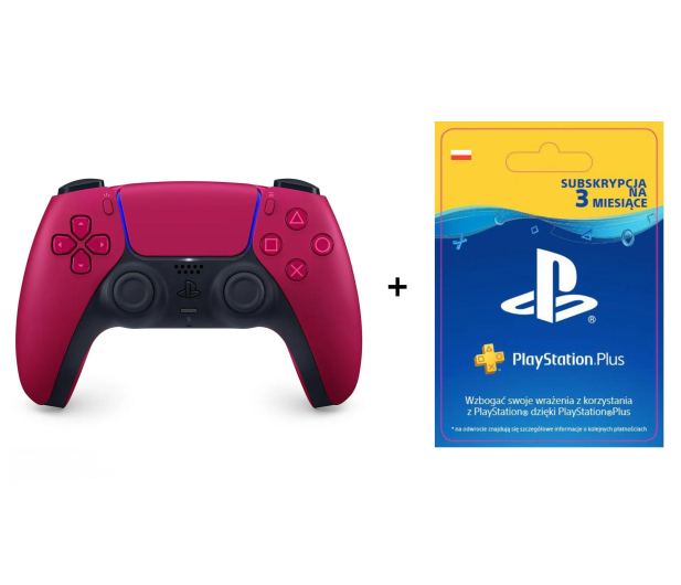 SONY DualSense kontroler czerwony + Playstation Plus 90 dni - 699521 - zdjęcie